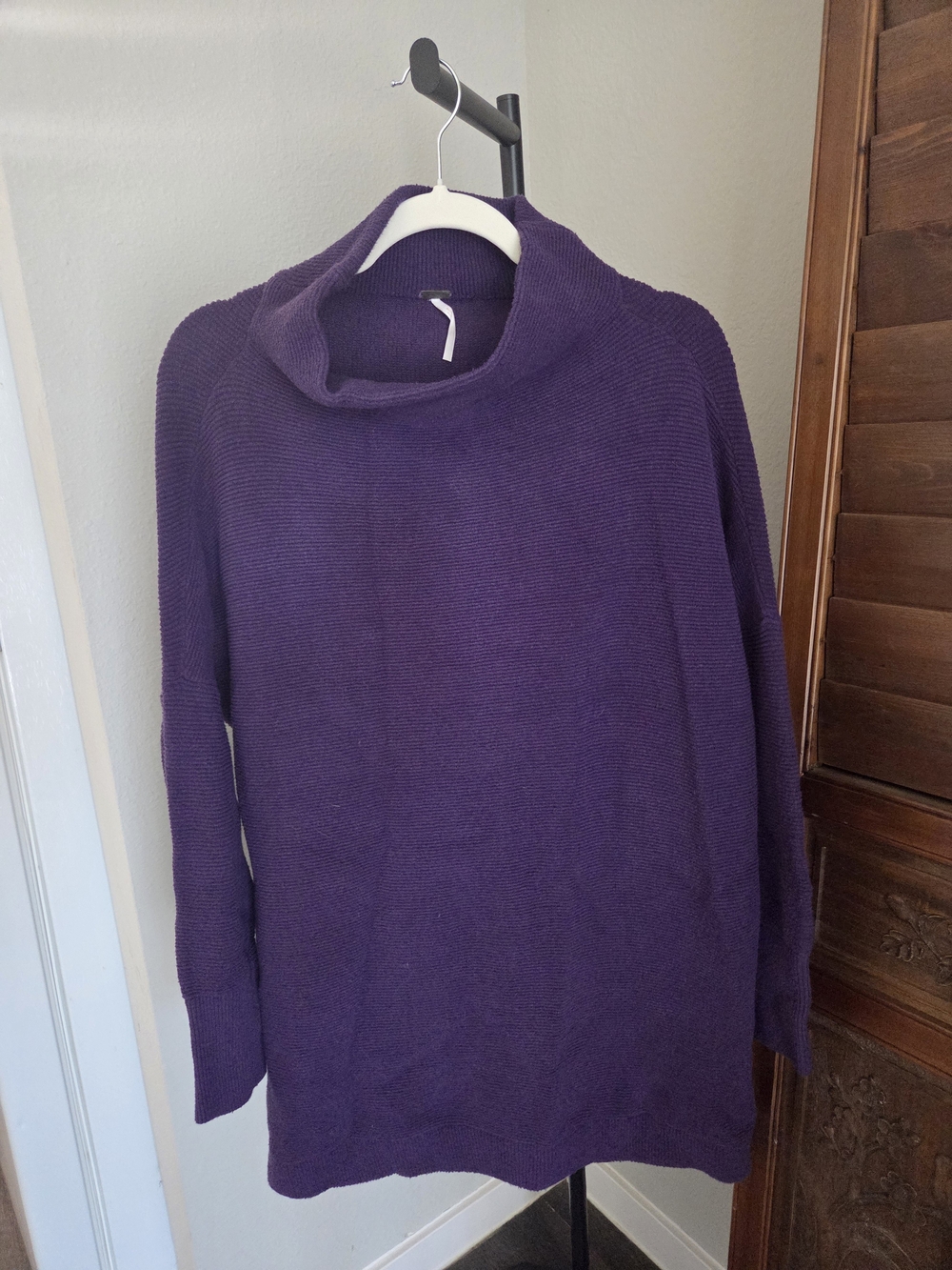 Free People Purple Turtleneck Sweater - Women's Cozy Knit L